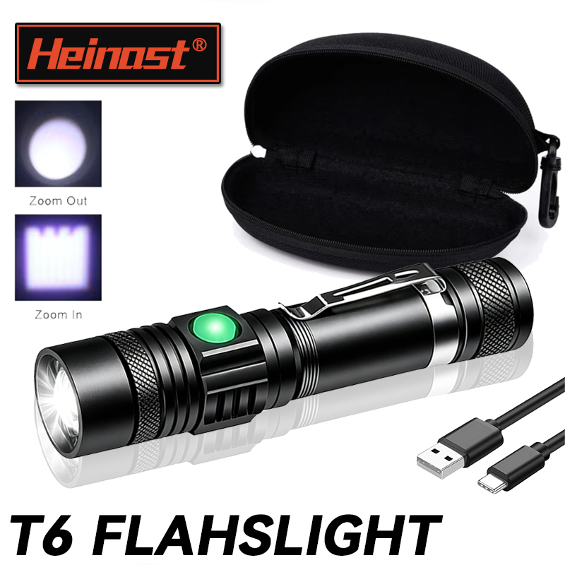 T6 LED Rechargeable Flashlight - Outdoor Lighting Black ulasan dan harga