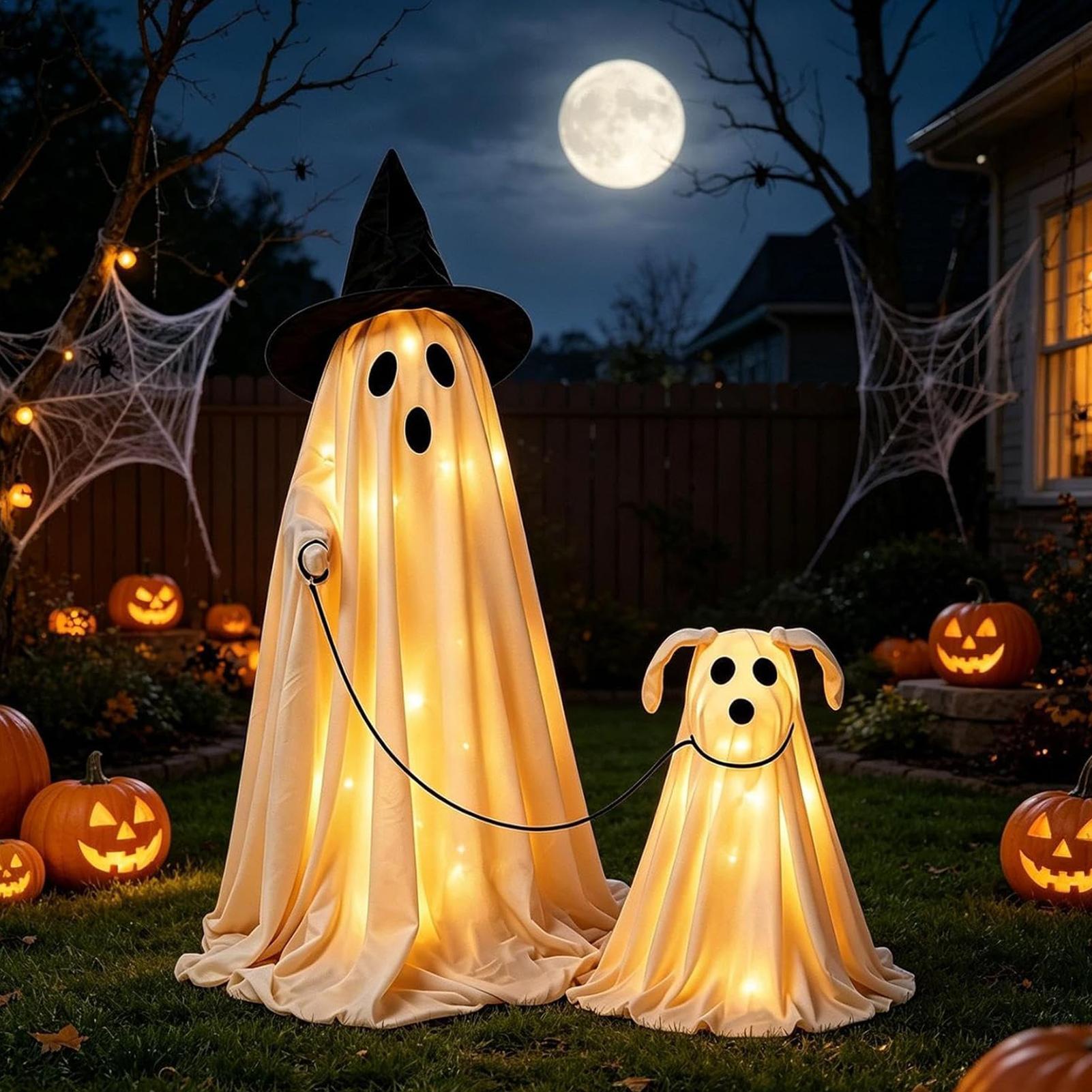 LED Lighted Ghost Dog Set Warm - Outdoor Lighting Effects ulasan dan harga