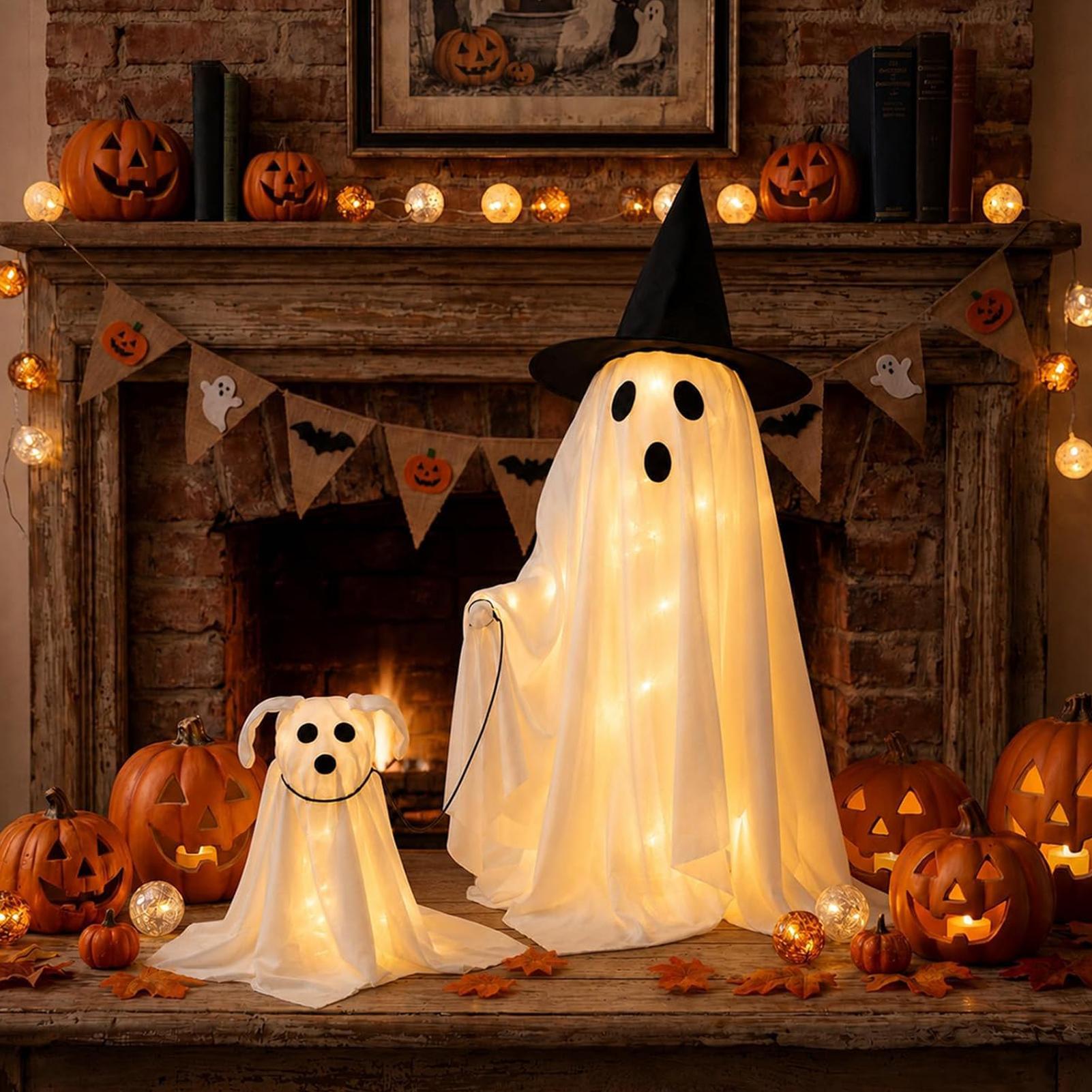 LED Lighted Ghost Dog Set Warm - Outdoor Lighting Effects ulasan dan harga