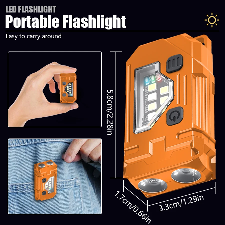 Mini Keychain EDC Flashlight R - Outdoor Lighting Black ulasan dan harga