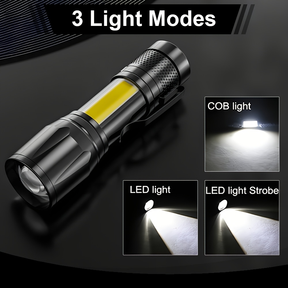 Mini LED Flashlight COB+XPE Po - Outdoor Lighting Black ulasan dan harga