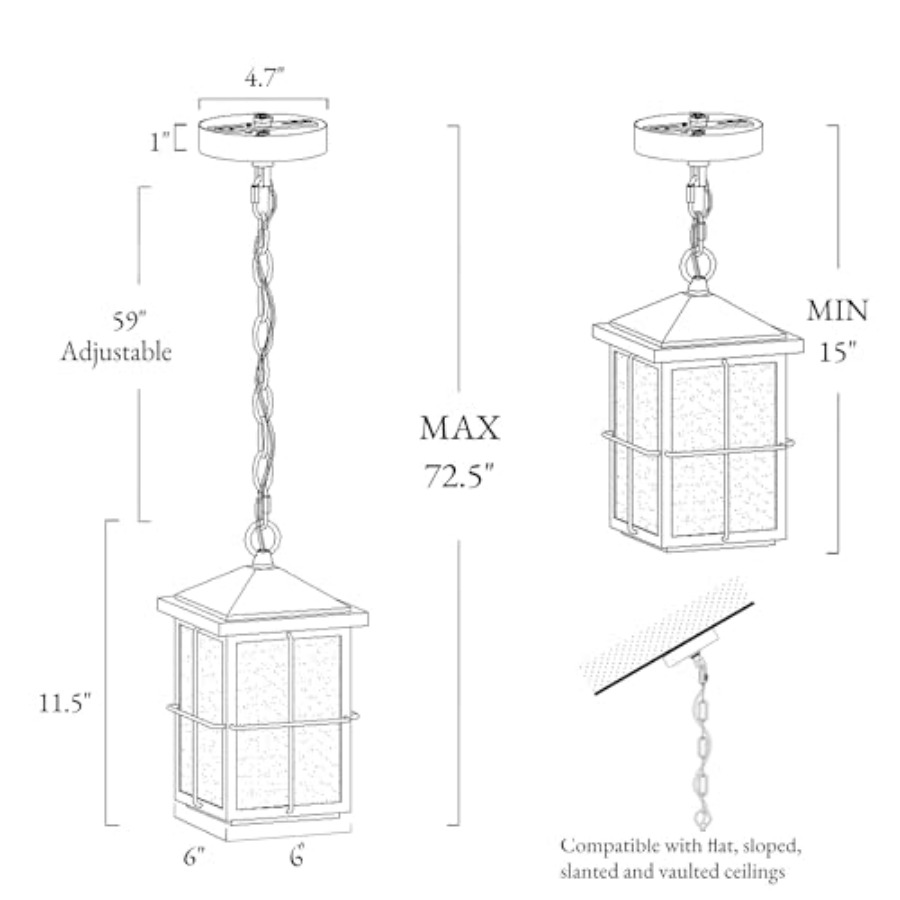 Outdoor Pendant Light Fixture, - Outdoor Lighting Black ulasan dan harga