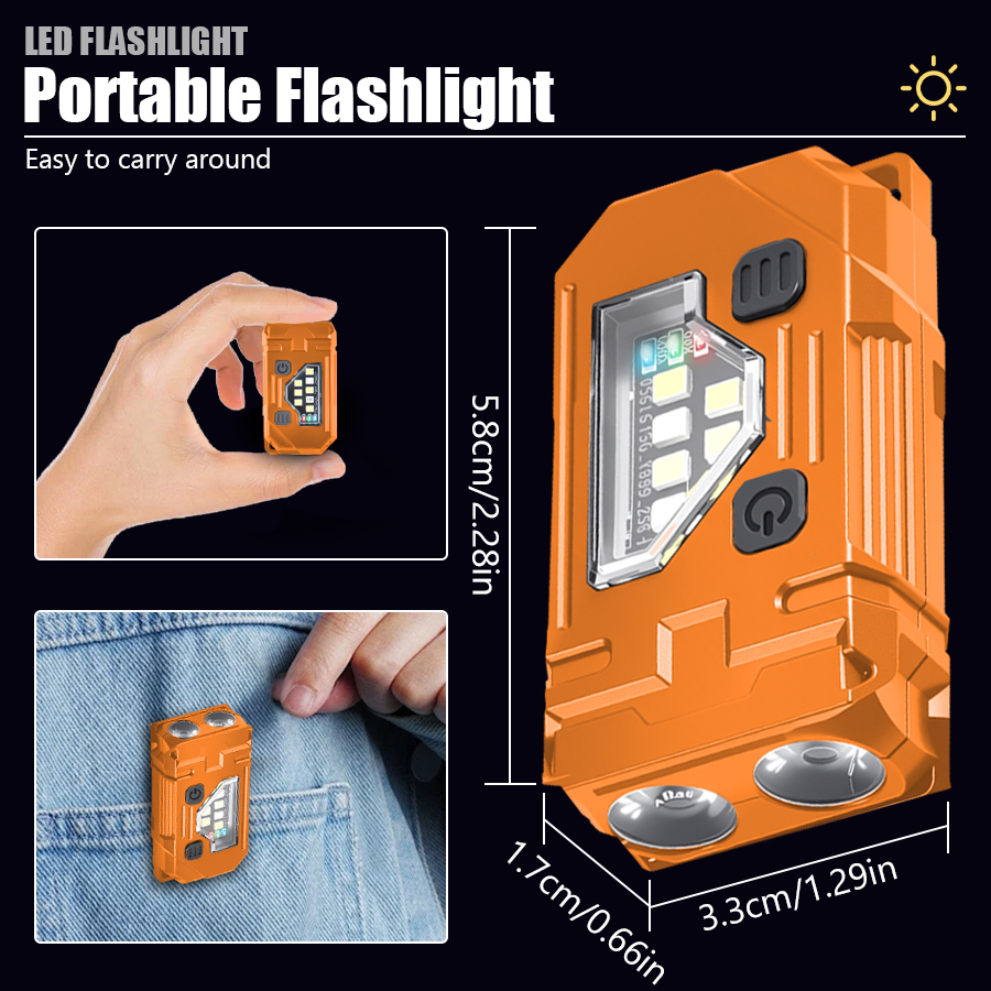 Mini Keychain EDC Flashlight R - Outdoor Lighting Black ulasan dan harga