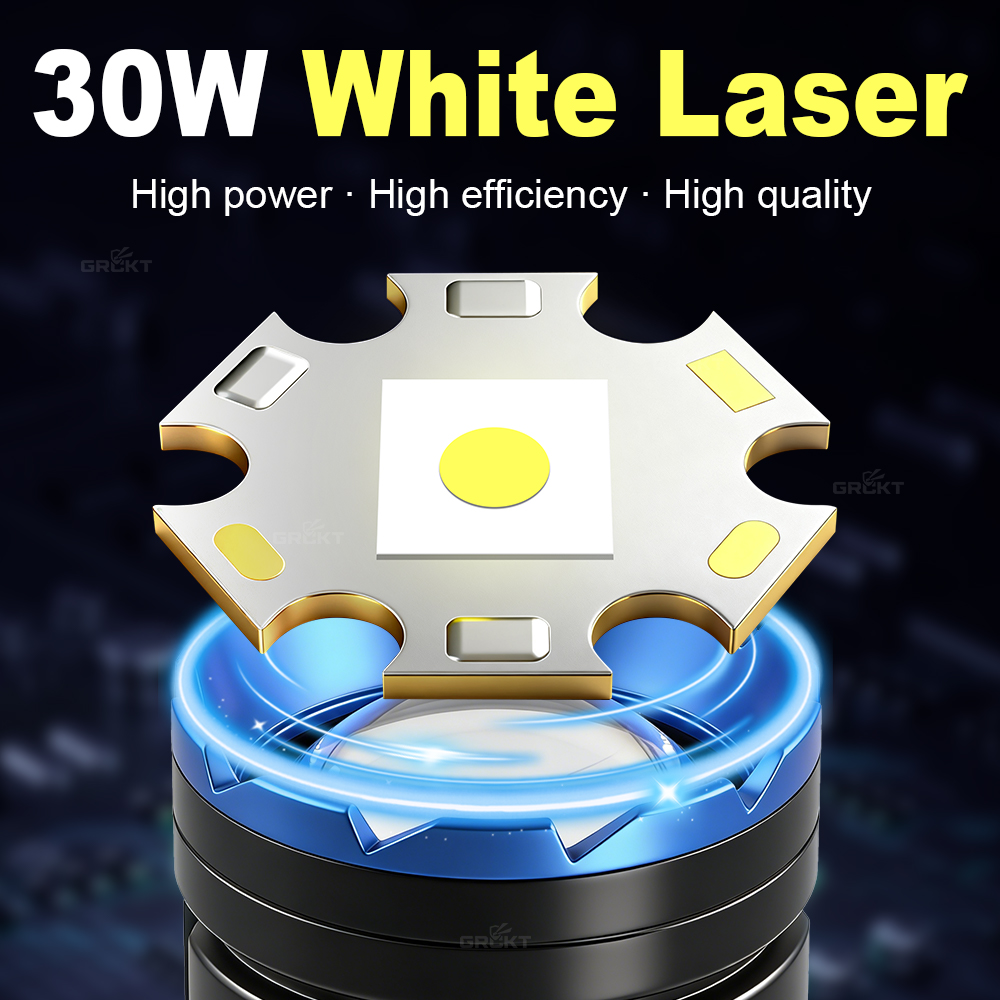 White Laser Camping Flashlight - Outdoor Lighting Black ulasan dan harga