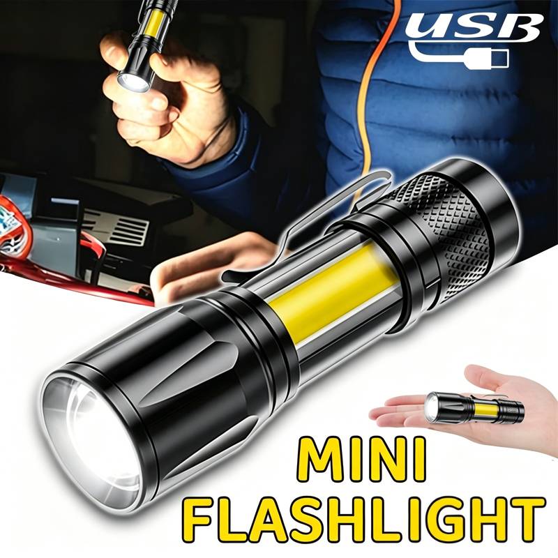 Mini LED Flashlight COB Floodl - Outdoor Lighting Black ulasan dan harga