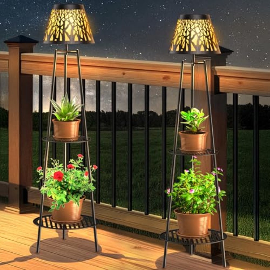 2 Pack Outdoor Solar Floor Lam - Outdoor Lighting Waterproof ulasan dan harga