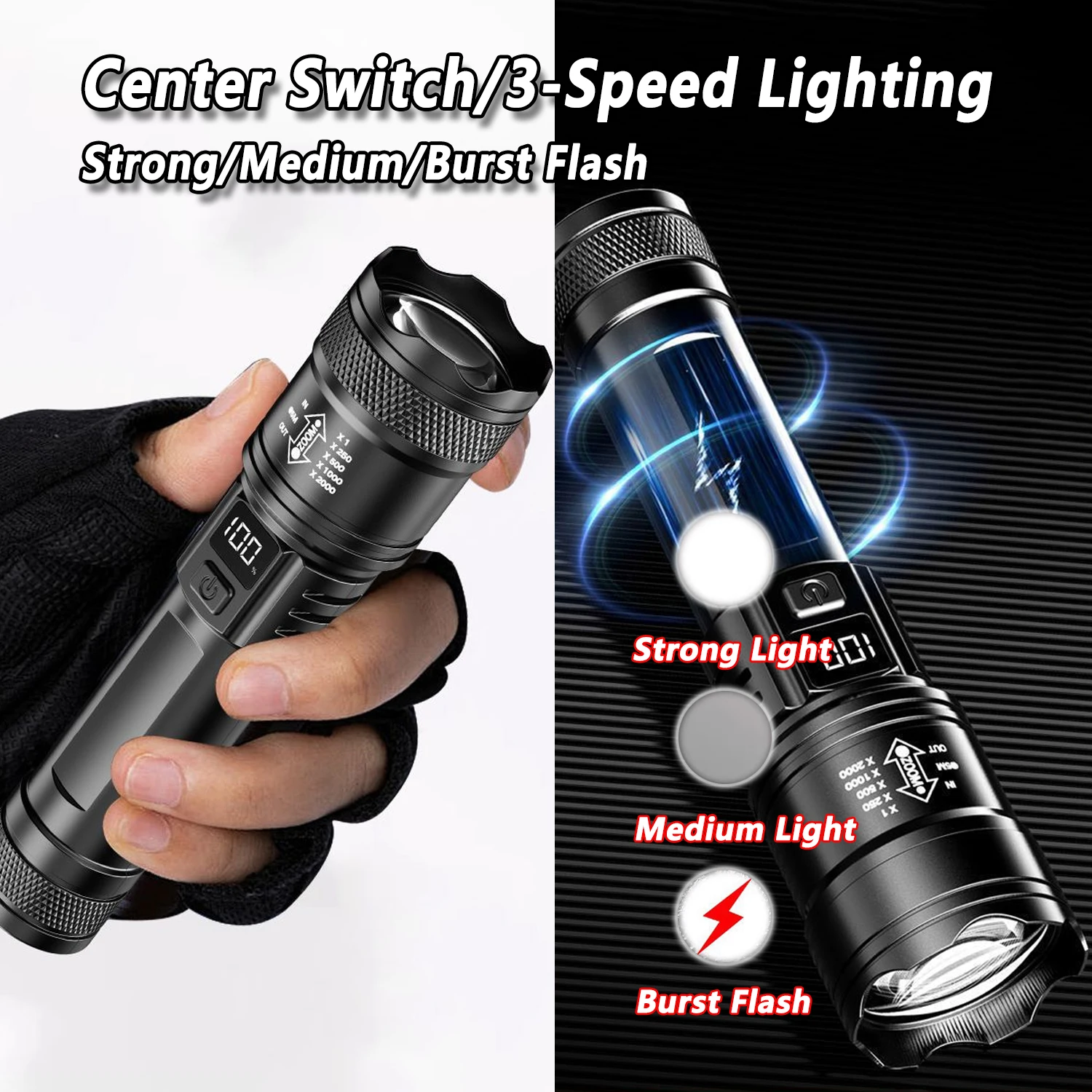 Ultra Bright LED Flashlight 20 - Outdoor Lighting Black ulasan dan harga
