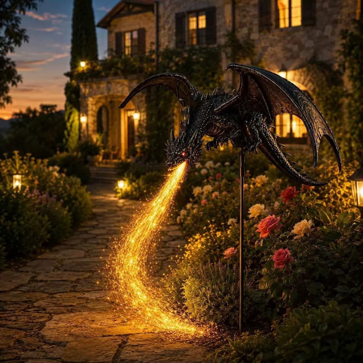 Solar Dragon Fire Garden Light - Outdoor Lighting Pathway ulasan dan harga