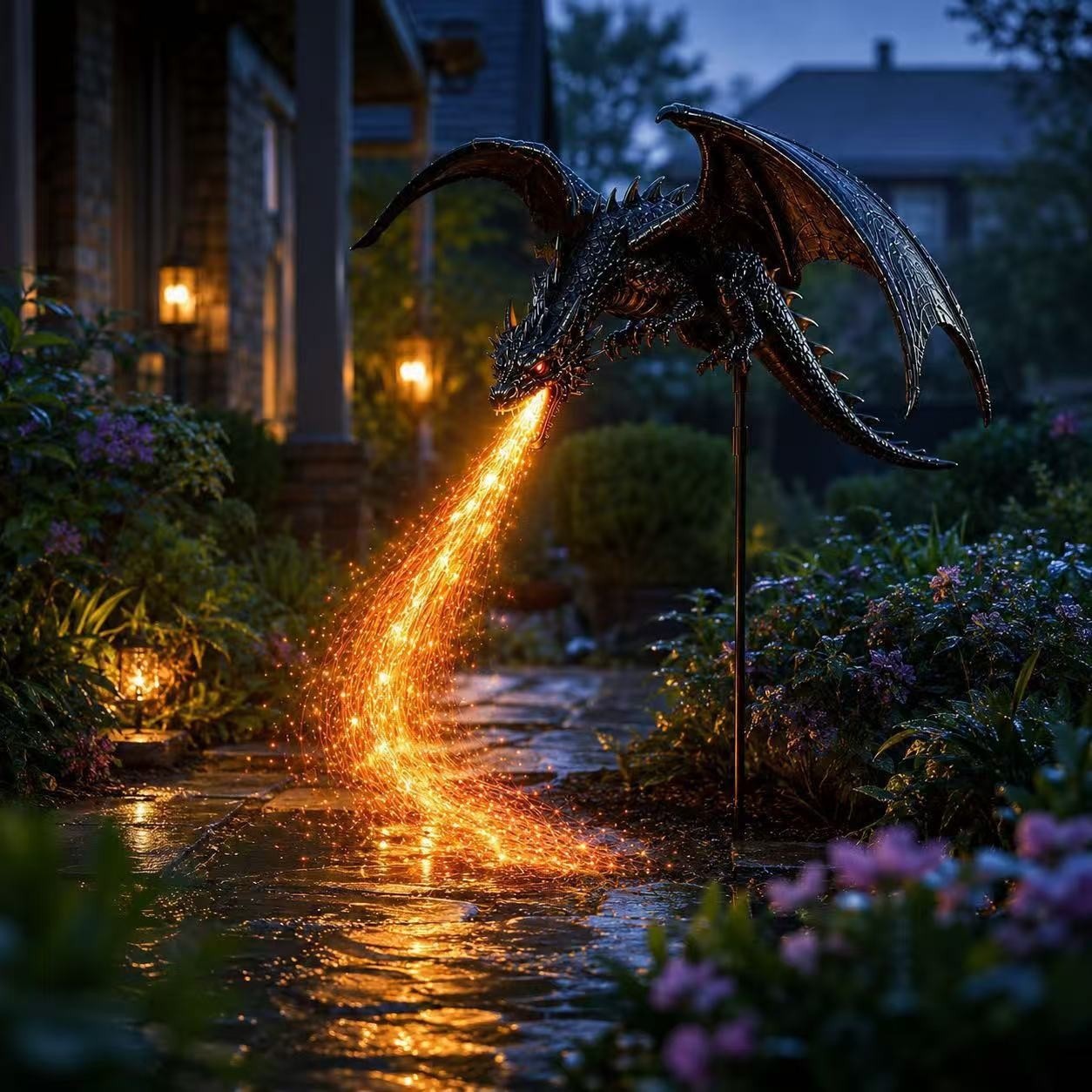 Solar Dragon Fire Garden Light - Outdoor Lighting Pathway ulasan dan harga